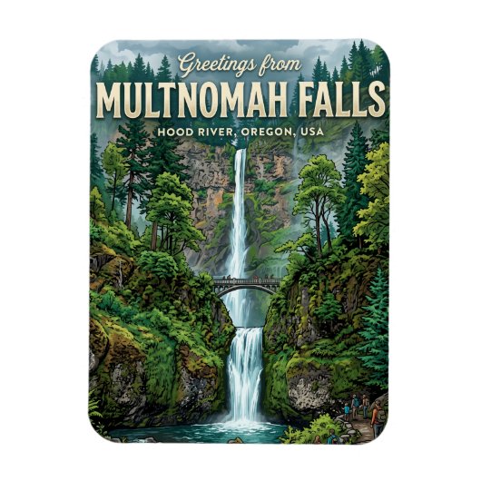 Multnomah Falls USA Magnet (Vertikal)