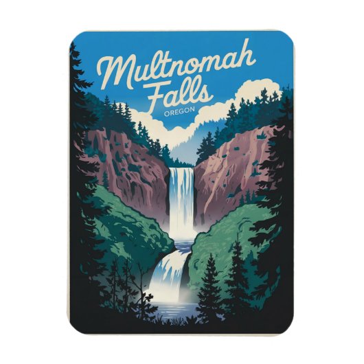Multnomah Falls Vintag Magnet (Vertikal)