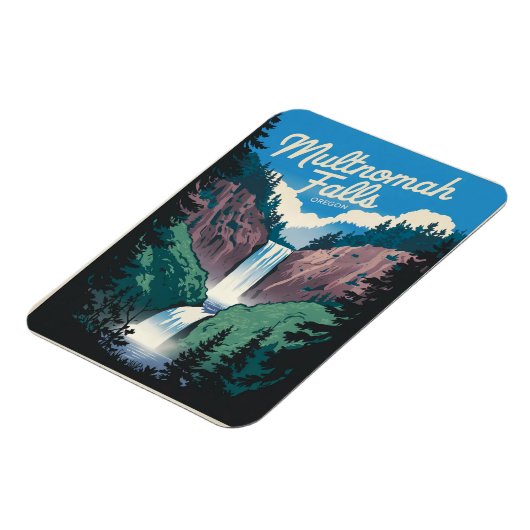 Multnomah Falls Vintag Magnet (Linke Seite)