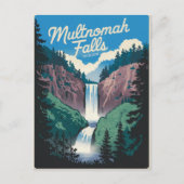 Multnomah Falls Vintag Postkarte (Vorderseite)