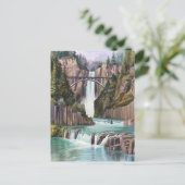 Multnomah Falls Wasserfarbenmalerei Postkarte (Stehend Vorderseite)