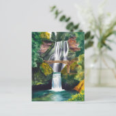 Multnomah Falls Wasserfarbenmalerei Postkarte (Stehend Vorderseite)