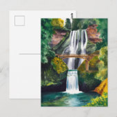 Multnomah Falls Wasserfarbenmalerei Postkarte (Vorne/Hinten)