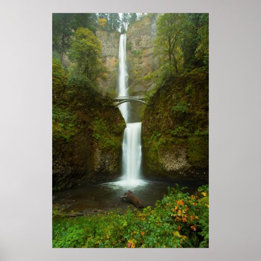 Multnomah Falls Waterfall Foto Print Poster (Vorne)