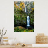 Multnomah fällt im Herbst in der Columbia-Schlucht Poster (Küche)
