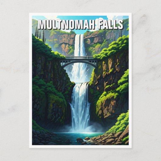 Multnomah fällt oregon postkarte (Vorderseite)