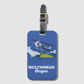 Multnomah Oregon Reisekarte Gepäckanhänger (Vorderseite Vertikal)