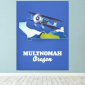Multnomah Oregon Reisekarte Leinwanddruck (Insitu (Holzboden))