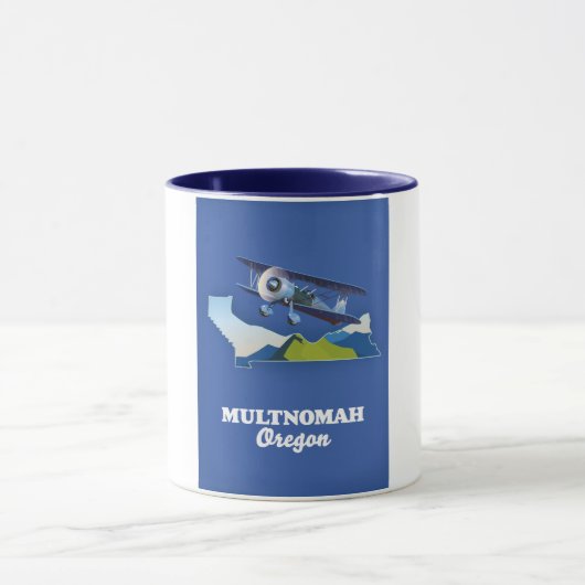 Multnomah Oregon Reisekarte Tasse (Zentrum)