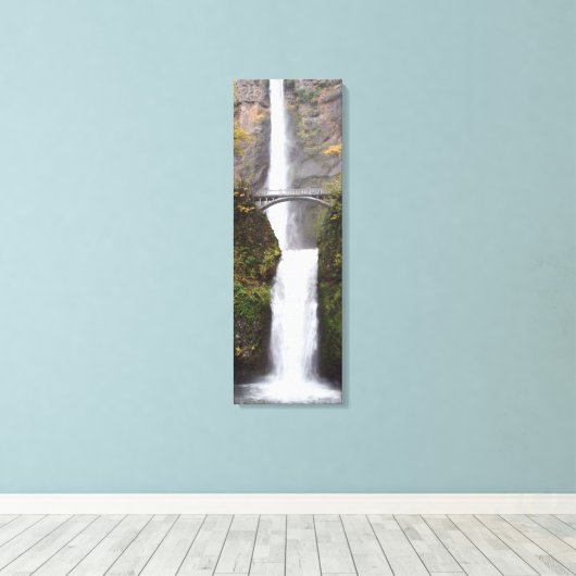 Multnomah Wasserfall Oregon Single Canvas Print Leinwanddruck (Insitu (Holzboden))