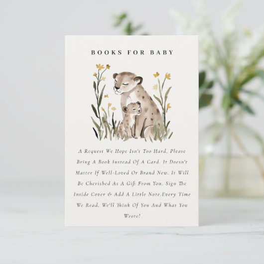 Mum and Baby Tiger Foliage Books For Baby Shower Begleitkarte (Stehend Vorderseite)