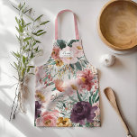 Mum Aquarell florrosa gürtig elegant editierbar Schürze<br><div class="desc">Moderne Aquarellschrift floral Drehbuch elegante editierbare Name Schürze rosa mädchenhaften Design. Auf dem Trend Blumen,  Blätter wunderschönes botanisches Design. Teil einer modernen Kollektion - perfekte Mütter-Tagesgeschenke für eine besondere Mama</div>