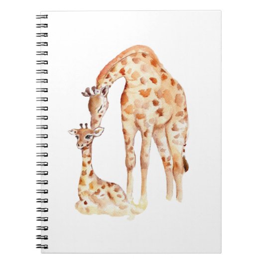 Mum & Baby Giraffe Notizblock (Vorderseite)