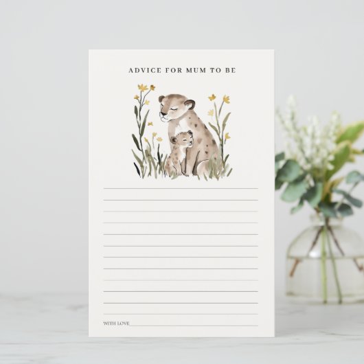 Mum Baby Tiger Foliage Advice For Mum Baby Shower (Stehend Vorderseite)