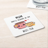 Mum Best-Tea Personalisiertes Funny-Geschenk Mutte Rechteckiger Pappuntersetzer (angewinkelt)