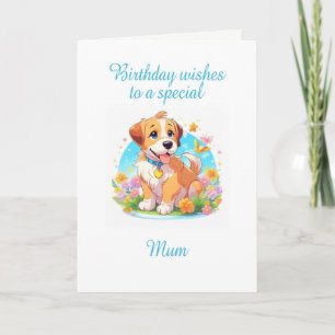 Mum Birthday Puppy Dog Karte