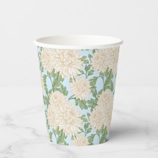 Mum Blume Muster Pappbecher (Vorderseite)