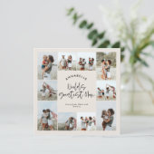 Mum creme elegante moderne minimale Foto Collage Einladung (Stehend Vorderseite)