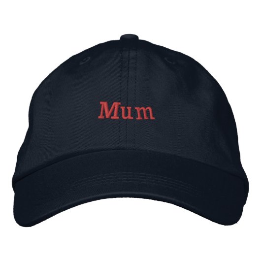 Mum Custom Classic Cap Copper Text Navy Mutter Hat Bestickte Baseballkappe (Vorderseite)
