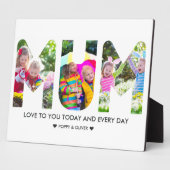 MUM Foto Collage 3 Letter Cutout Personalisiert Fotoplatte (Seite)