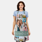 Mum Foto Collage moderne Typografie, einfach grün Schürze (Getragen)