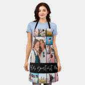 Mum Foto Collage moderne Typografie einfach schwar Schürze (Getragen)