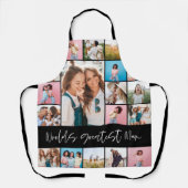 Mum Foto Collage moderne Typografie einfach schwar Schürze (Vorderseite)