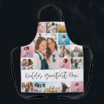 Mum Foto Collage moderne Typografie einfach stylis Schürze<br><div class="desc">Weltbeste mum 16 Multi-Foto moderne minimale einfache Skripttypografie elegante Mutter Tag,  Geburtstag,  Weihnachten,  Ostern,  Abschluss,  Ende des Schuljahres oder Dekor Geschenkdesign.</div>