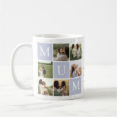 Mum Foto Square Gird Monogram & Personalisiert Kaffeetasse (Links)