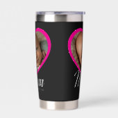Mum hat Skript Pink Herz Foto Schwarz eingerichtet Thermobecher (Links)