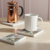 Mum Heart Foto Collage Gird Monogram Keepake Steinuntersetzer