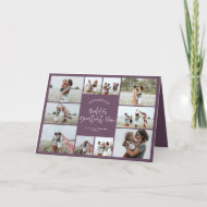 Mum lila, moderne minimale Foto-Collage Dankeskarte