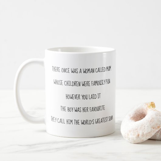 Mum Limerick von der weltweit größten Sohn-1-Foto- Kaffeetasse (Mit Donut)