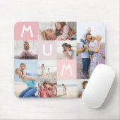 Mum Modern Foto Grid Collage Family Pink halten Mousepad (Mit Mouse)