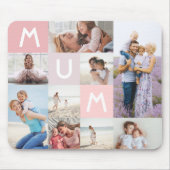Mum Modern Foto Grid Collage Family Pink halten Mousepad (Vorne)