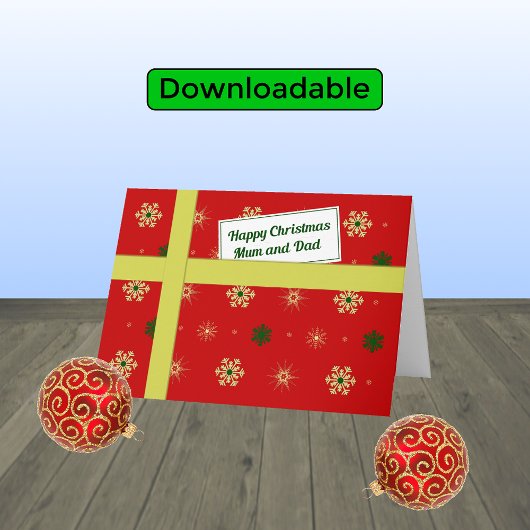 "Mum" Papa rotes Weihnachtsgeschenk Feiertagskarte