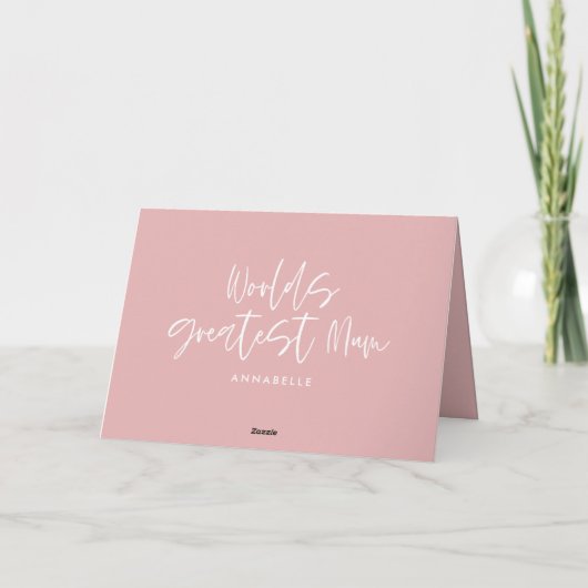 Mum pink elegante moderne minimale Foto Collage Dankeskarte (Rückseite)