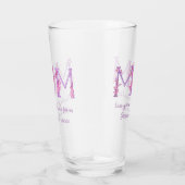 Mum pink orchid Blume Aquarellfarben benutzerdefin Glas (Rechts)