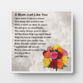 Mum Poem Plaque - Blume Design Fotoplatte (Vorderseite)
