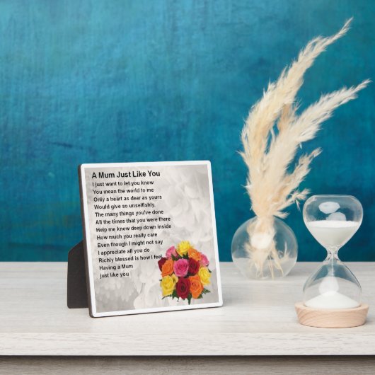 Mum Poem Plaque - Blume Design Fotoplatte (InSitu)