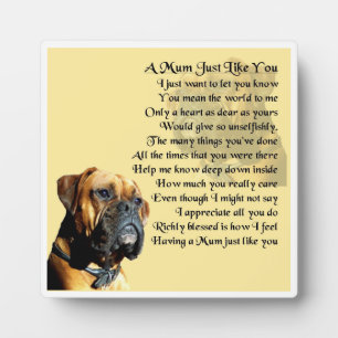 Mum Poem Plaque - Boxer Dog Design Fotoplatte