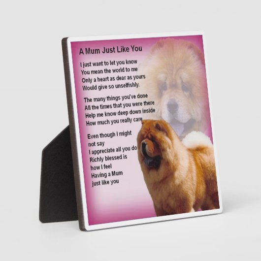 Mum Poem Plaque - Chow Dog Design Fotoplatte (Vorderseite)