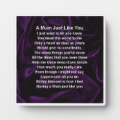 Mum Poem Plaque - Lila Seidendesign Fotoplatte (Vorderseite)