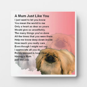Mum Poem Plaque - Pekingese Dog Design Fotoplatte