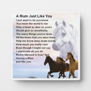 Mum Poem Plaque - Pferdedesign Fotoplatte