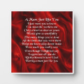 Mum Poem Plaque - Red Silk Design Fotoplatte (Vorderseite)