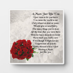 Mum Poem Plaque - Rote Rosen Design Fotoplatte