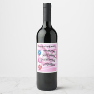 Mum Poem Wine Bottle Label - 80. Geburtstag Weinetikett