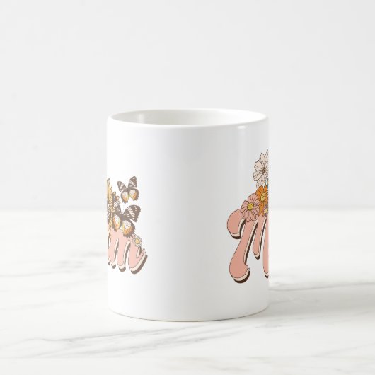 Mum Retro Floral Kaffeetasse (Mittel)
