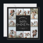 Mum Schwarz elegante moderne minimale Foto Collage Einladung<br><div class="desc">Weltbest Mum Drehbuch elegante moderne minimale schwarz personalisierten Foto Collage einfache saubere Linien Mütter Tageskarte.</div>